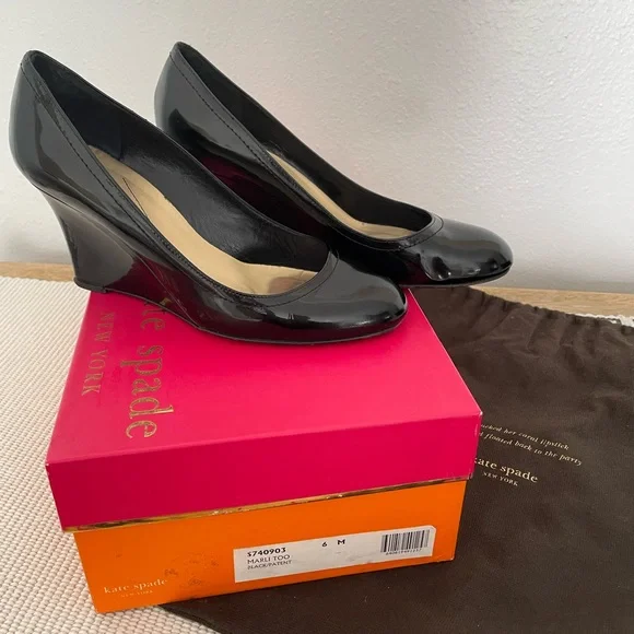 Kate Spade Patent Leather Marli Wedges - Picture 1 of 6